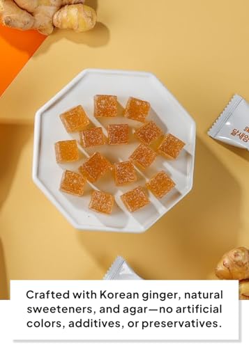 Korean Food Dalsaeang Ginger Jelly, Agar-Based Chewy Candy, 1PK 0.15 lb