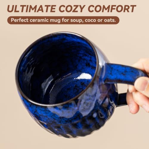 Deep Cobalt Ceramic Mug, 21oz Reactive Glaze Coffee Mug, Office Gift - color: 21OZ -A- Deep Cobalt · FOCUS
