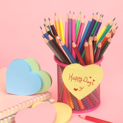 SIMONA Heart Shape Sticky Notes 4 Paste Colors 8 Pads, 600 Sheets - color: 4 Paste Colors 8 Pads