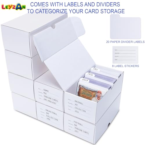 Trading Card Storage Box, 8-Pack 400 Count Cardboard TCG & Sport Card Box - size: 8 piece 7in for Standard