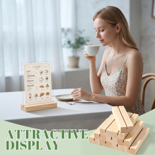 10Pcs 4.72x1.38 Inches Wood Table Number Stands, Wooden Place Card Holders, Acrylic Sign Holders for Wedding, Ceremony, Birthday, Party, Home Decoration, Events (3mm Slots) - size: 10 Pcs- L 4.72"- Slots 3mm
