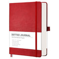 RETTACY Dotted Journal Notebook, 320 Numbered Pages, A5 (5.7'' × 8.3'') - color: Red