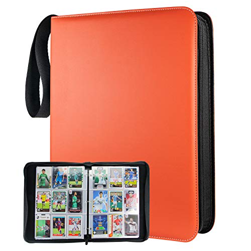 9-Pocket TONESPAC Portable Trading Cards Binder, Holds 900 Cards, Orange - color: Orange