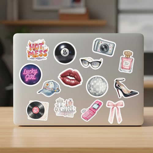 30 PCS Pintest Aesthetic Stickers Pack Y2K Coquette Downtown Girl Waterproof Vinyl Decals for Laptop Water Bottle Journal Phone Case Scrapbook Teen Girls Women Indie Trendy Cute