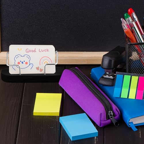Amyhill 2 Pcs Wood Business Card Holders Display for Desk, Black - color: Black