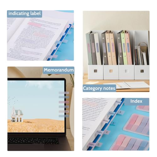 Golcellia Sticky Tabs, Pastel Book Tabs for Notebooks, 300 Pcs - color: Pastel Pink, Lavender, Purple and Blue