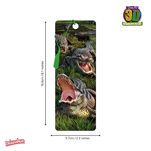 3D LiveLife Alligator Bookmark - Gator Bog Lenticular Page Marker - color: Gator Bog