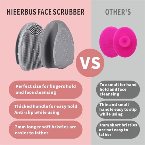 Silicone Face Scrubber,2 Pack Face Scrubber for Women Men, Manual Face Exfoliator Brushes Scrubber,Facial Cleansing Brush for Exfoliating Blackhead Remover Acne Pore Cleansing Massaging - color: 3rd-grey+white