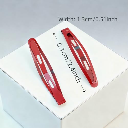 24 Pcs Solid Red Barrettes Set, Stylish Bobby Pins & Snap Clips, Cute Anime Hair Clips, Cosplay Hair Accessories Costume Props