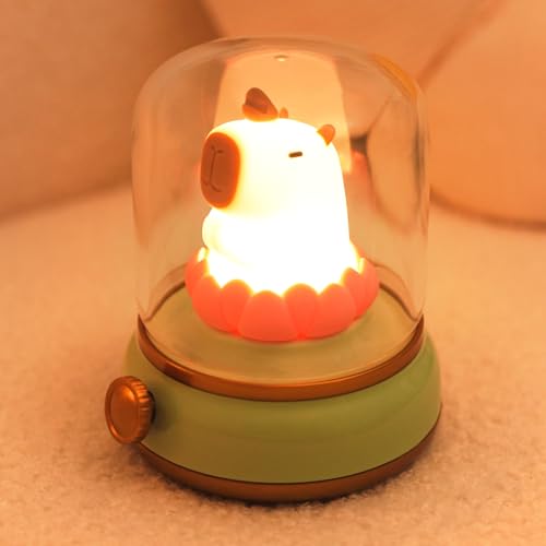 WANIDEA Capybara Night Light for Kids, Cute Lamp and Ambient Lighting - color: Capybara Green