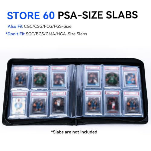 Graded Card Binder 6 Pocket, Holds 60 PSA Slabs for PSA CGC CSG Slabs, BT75 - color: Graded Card Binder-60