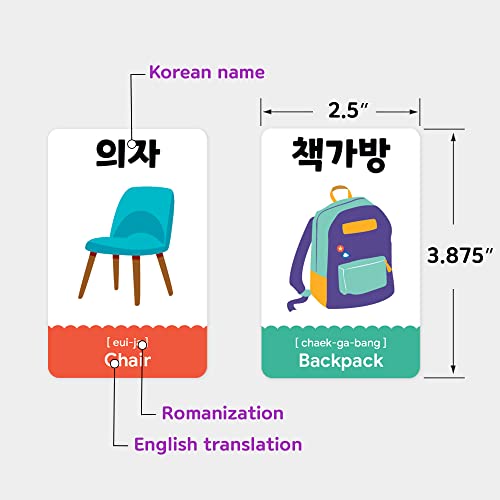 96 Korean Vocabulary Flashcards – Things Around The House, 192 Essential Hangul Words for Bilingual Beginners + Free MP3 Audio