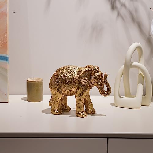Guichifun Gold Elephant Statue Home Décor Collectible Figurines - color: Gold-elephant
