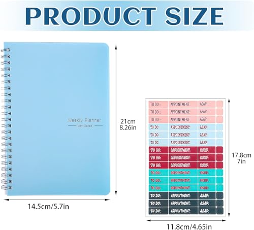 Thboxes A5 Weekly Planner Notebook, 52 Week Undated Journal for Women, Blue - color: Blue Cute