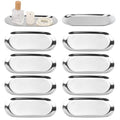 10 Pack 9 Inch Oval Stainless Steel Decorative Tray, Stainless Steel Tea Fruit Tray, 9 inch Silver Oval Trays for Bathroom Vanity, Jewelry, Perfume & Key Organizer (Silver) - size: 10 Pack 9 Inch