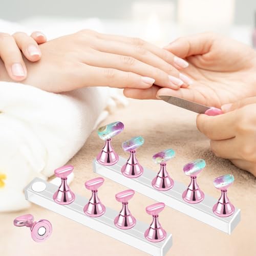 2 Sets Nail Stand for Press-On Nails, Magnetic Nail Holder for Nail Art