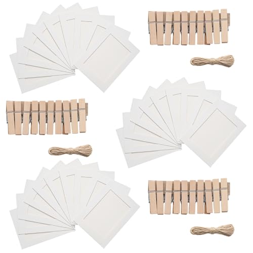 30Pcs 5x7Inch White Paper Photo Frames with String & Clips - color: White, size: 5x7inch