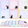 Sticky Notes 3x3 Cute Self-Stick Notes,6 Pack Funny Black Cat Notepad for Cat Lover Gift, Cute Cat Office Supplies, Easy Post Sticky Notes 480 Sheet Total - color: Pink, Purple, Blue, Yellow