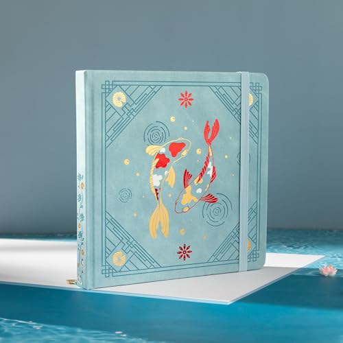 TIEFOSSI Dotted Square Journal Notebook 160 Pages for Women & Men(8 x 8) - color: Light Blue, size: Square-Dotted