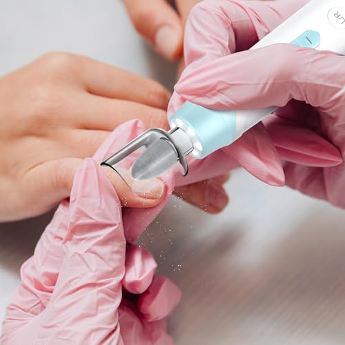 Electric Nail File Drill 2000 mAh Cordless Rechargeable Nail Filer LED Lamp - color: Blue