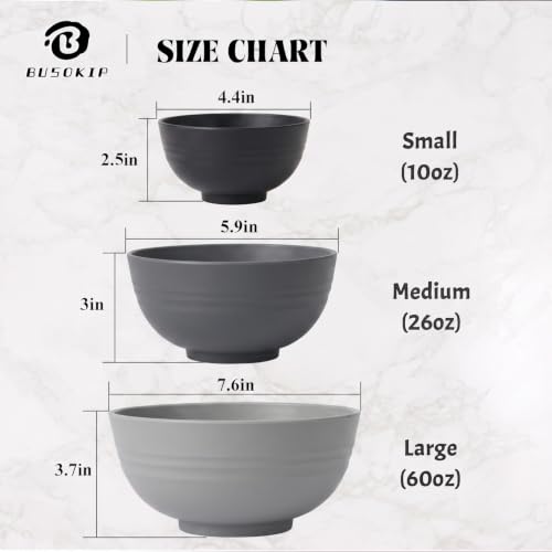 Wheat Straw Bowls Sets of 8, 10oz Small Plastic Bowl Reusable, Unbreakable Dessert Bowls, Microwave & Dishwasher Safe Snack Bowl for Kitchen, Party, Mini Bowls for Ice Cream - BlackBeige - color: Blackbeige, size: 10 oz