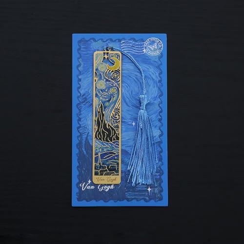 Bookmarks, Golden Oil Painting Theme Gift, Adults, Teens, 1 Pack - style: starry sky