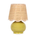 Benton Ceramic Table Lamp with Fabric Shade – 13" Bedside Accent Lamp for Bedroom, Living Room & Nightstand (Olive) - color: Olive
