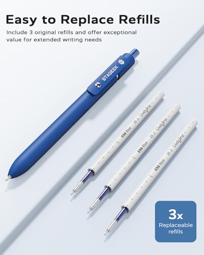 STAGEEK GX3 Blue Gel Pens, 6Pcs Quick Dry Smooth Writing Pen with 3 Refills - color: Blue