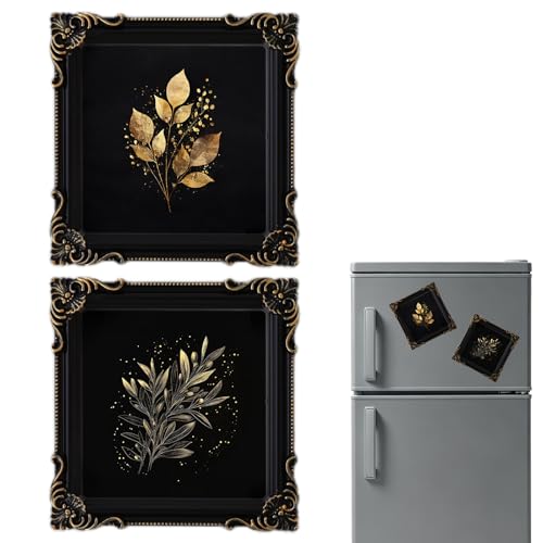 Photo Magnet Frames for Fridge, Mini Black Frames Set of 2 - color: Black G