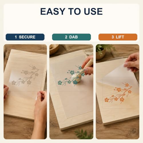 MAGJUCHE Cherry Blossom Stencil 12 Inches, Reusable Cherry Blossom Stencil for Painting DIY Crafts Decor - color: 12inches