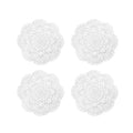 Phantomon 8 Inch Doilies Crochet Round Lace Doily Handmade Placemats 100% Cotton Crocheted Coasters, Pack of 4 (White) - color: White
