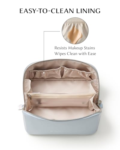 EACHY Large Capacity Travel Makeup Bag for Women, Cosmetic Pouch, Blue - color: E - Blue, size: Medium