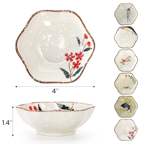 12 Pieces Japanese Sauce Dishes, 4 Oz Ceramic Side Dish Set