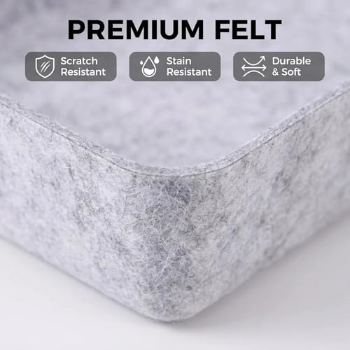 Felt Desk Drawer Organizer, 8pcs Shallow Storage Trays Bins, Office Accessories Box Inserts College Jewelry & Makeup Boxes Containers(Grey) - color: Grey