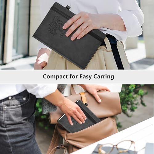 Blank Journal Notebook 5.9"×8.5", Leather Sketchbook,160 Pages Sketch book - color: Black, size: Blank Page