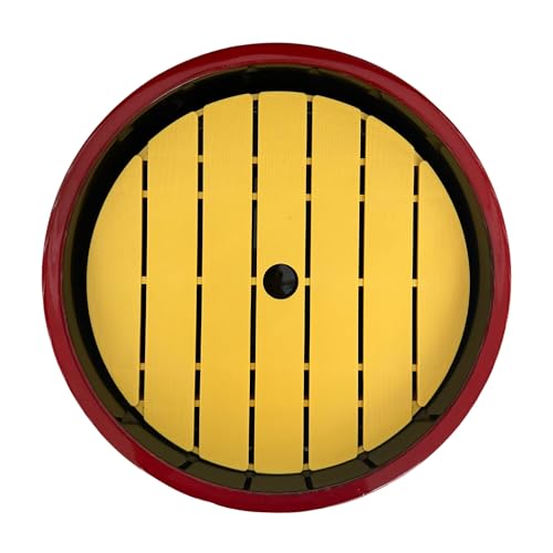 Red with Traditional Art Sushi Serving Tray - Round Sashimi Platter & Seafood Dish, Japanese Lacquered Plastic Tray for Weddings, Parties, BBQs, & Events with Ice Compartment - Small (9.36 Inch) - size: 9.4"