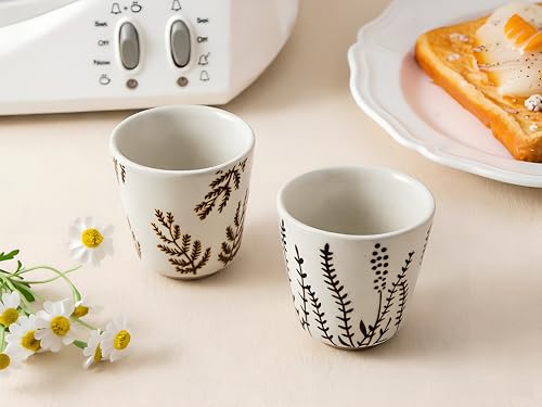 6 oz Stoneware Matcha Cup,Japanese Tea Cup,Matcha Tea Cups Ceramic,Set of 4 - color: Multiple Colors Plants