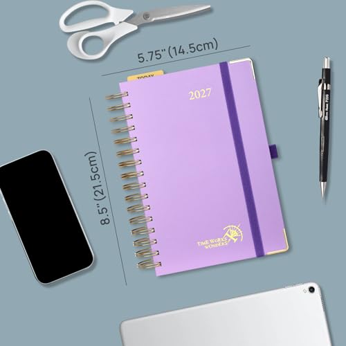 POPRUN 2027 Daily Planner One Page Per Day, 5.75" x 8.5" Calendar Book - color: Midnight Green, size: Medium - 5.75" x 8.5", style: Calendar Year 2027