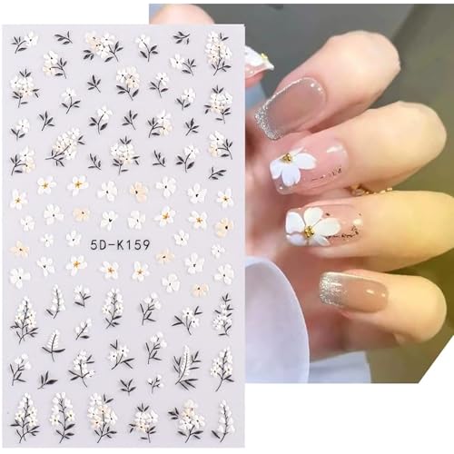 Flower Nail Stickers for Nail Art Colorful Nail Decals for Women - color: Colorful-01