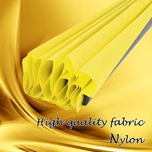 4 Pack Large Folding Hand Fan, Yellow Chinese Kung Fu Tai Chi Fan Nylon-Cloth Fan For Men And Women Performance, Dance, Decorations, Festival, Gift (4p Folding fan yellow) - color: 4p Folding fan yellow