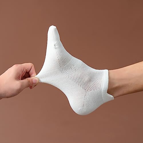 ACCFOD Womens Ankle Socks Athletic Running Low Cut Socks With Tab 6 Pairs - color: White/Black/Gray, size: 9-11