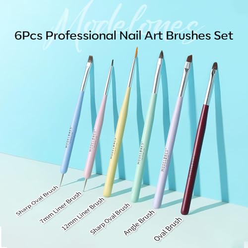 Modelones Nail Art Brushes, Gel Polish Liner Clean up Carving Dotting Tools