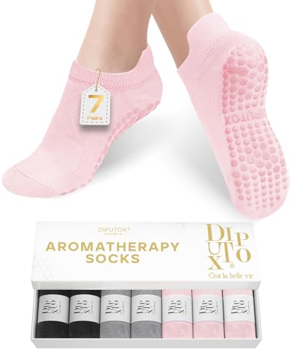 7 Pairs Pilates Socks with grips for Women- Non Slip, Ankle Yoga Socks for Yoga, Pilates, Ballet & Barre - color: Multicolor-04
