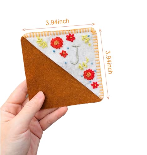 Personalized Hand Embroidered Corner Bookmark, Bookmarks for Women, Personalized Bookmark for Books, Cute Flower Book Mark, Hand Stitch Gift for Women for Book Lovers by HNQCPCVU (S, White) - color: White, size: S