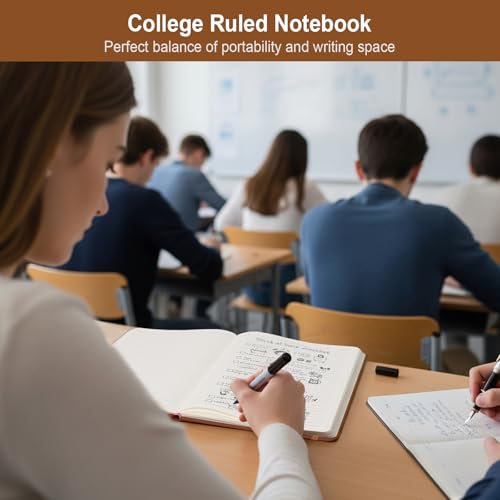 ViVin B5 Hardcover Lined Notebook,6.9x9.8 192 pg College Ruled Leather - color: Navy Blue, size: B5