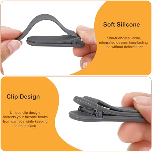 12Pcs Automatic Bookmark, Silicone Smart Book Marks for Reading Women, Men, Kids, Book Markers Clip Reading Accessories Gifts for Book Lovers (2 Dark Grey+2 Light Grey+2 Beige+Colorful 6pcs) - color: 2 Dark Grey+2 Light Grey+2 Beige+colorful 6pcs