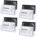 Uniclife 4 Pack Acrylic Business Card Holder for Desk, 120 Card Capacity - color: 2 Slot, size: 4 Pack