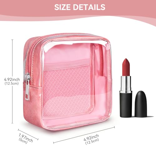 WLLWOO Clear Makeup Bag Mini Cosmetic Pouch Travel Toiletry Organizer - color: 1pcs-Mini-Pink