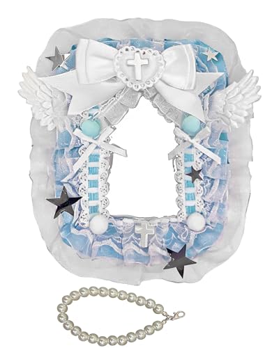 Lace Photocard Holder with Wing Bows, Cute ID Badge Holder for Idol Card