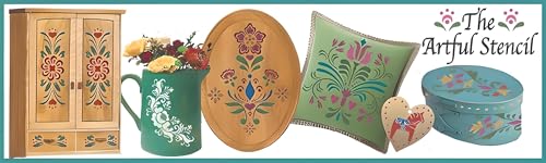 Rosemaling Stencil Set of 6 – Set #1 of 7. Reusable Scandinavian Folk Art Templates Painting on Wood, Walls Fabric Tattoos Furniture Ideal for DIY Crafts & Home Decor – The Artful Stencil